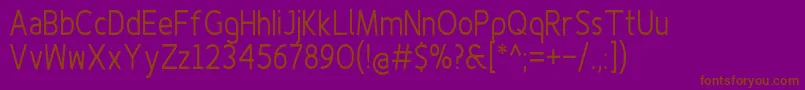 Шрифт Finenessproregularcond – коричневые шрифты на фиолетовом фоне