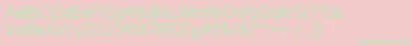 Fonte Finenessproregularcond – fontes verdes em um fundo rosa