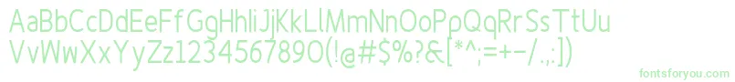 Finenessproregularcond-fontti – vihreät fontit valkoisella taustalla