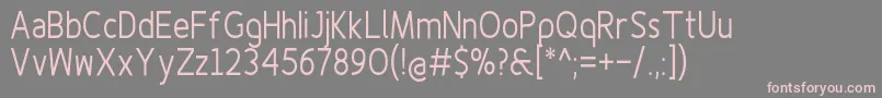 フォントFinenessproregularcond – 灰色の背景にピンクのフォント