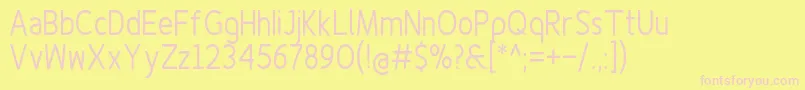 フォントFinenessproregularcond – ピンクのフォント、黄色の背景