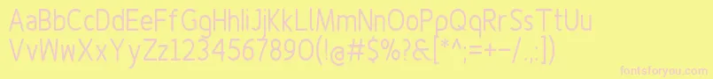 Шрифт Finenessproregularcond – розовые шрифты на жёлтом фоне