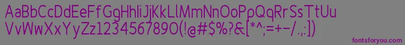 Шрифт Finenessproregularcond – фиолетовые шрифты на сером фоне