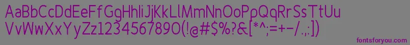 Finenessproregularcond-fontti – violetit fontit harmaalla taustalla