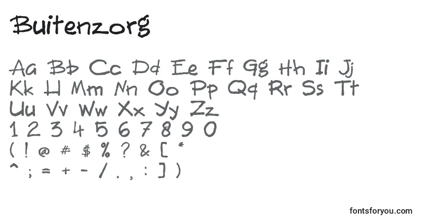 Czcionka Buitenzorg – alfabet, cyfry, specjalne znaki