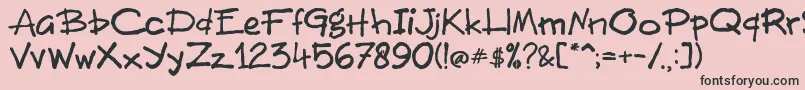 フォントBuitenzorg – ピンクの背景に黒い文字