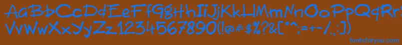 Buitenzorg Font – Blue Fonts on Brown Background