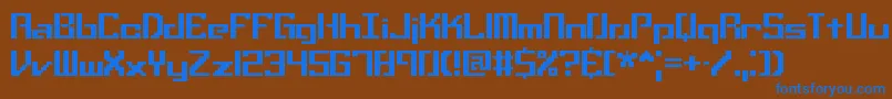 SetbackTtBrk Font – Blue Fonts on Brown Background