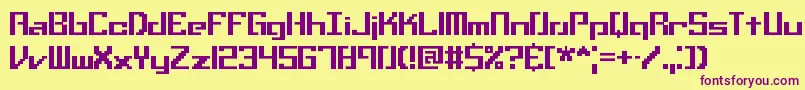 SetbackTtBrk Font – Purple Fonts on Yellow Background