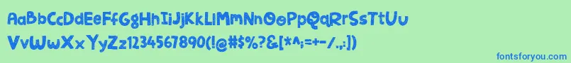 JellygurpDemo Font – Blue Fonts on Green Background