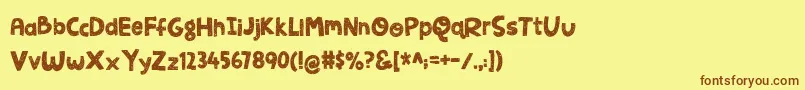 JellygurpDemo Font – Brown Fonts on Yellow Background