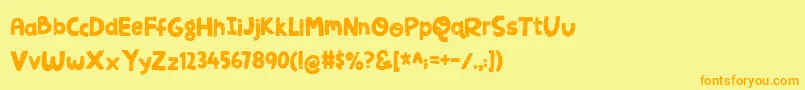 JellygurpDemo Font – Orange Fonts on Yellow Background