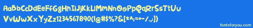 JellygurpDemo Font – Yellow Fonts on Blue Background