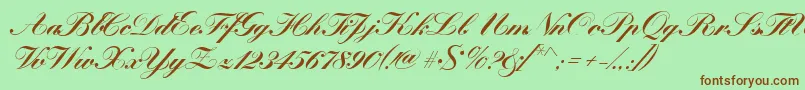 KremlinscriptBold Font – Brown Fonts on Green Background
