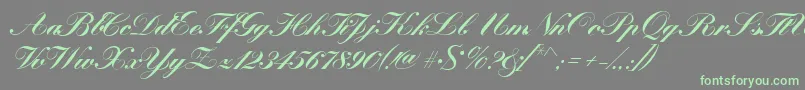 フォントKremlinscriptBold – 灰色の背景に緑のフォント