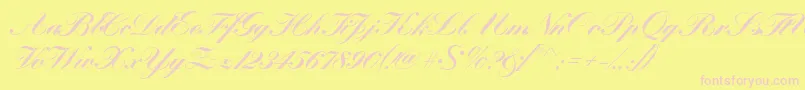KremlinscriptBold Font – Pink Fonts on Yellow Background