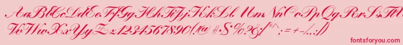 KremlinscriptBold Font – Red Fonts on Pink Background