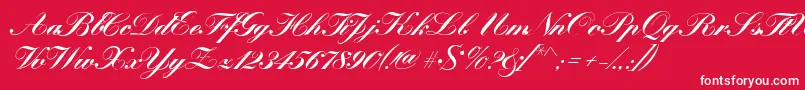 KremlinscriptBold-Schriftart – Weiße Schriften auf rotem Hintergrund