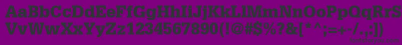 Fonte GlyphaLt75Black – fontes pretas em um fundo violeta