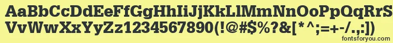 GlyphaLt75Black Font – Black Fonts on Yellow Background