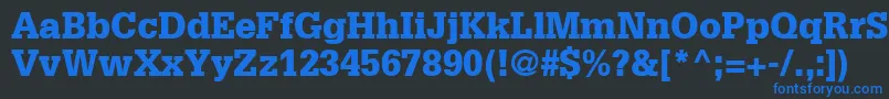 GlyphaLt75Black Font – Blue Fonts on Black Background