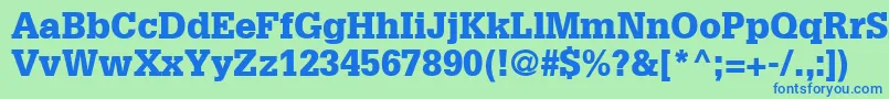 GlyphaLt75Black Font – Blue Fonts on Green Background
