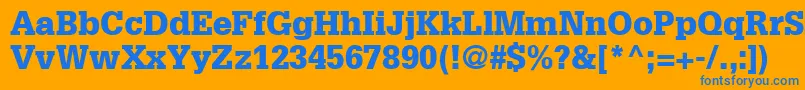GlyphaLt75Black Font – Blue Fonts on Orange Background