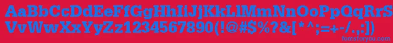 GlyphaLt75Black Font – Blue Fonts on Red Background