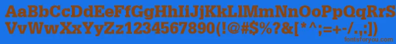 GlyphaLt75Black Font – Brown Fonts on Blue Background