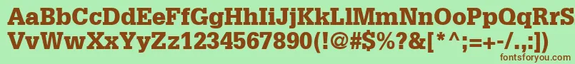 GlyphaLt75Black Font – Brown Fonts on Green Background