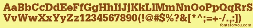 GlyphaLt75Black Font – Brown Fonts on Yellow Background