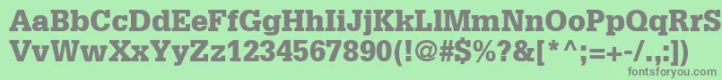GlyphaLt75Black Font – Gray Fonts on Green Background
