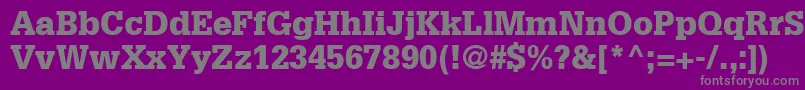 フォントGlyphaLt75Black – 紫の背景に灰色の文字