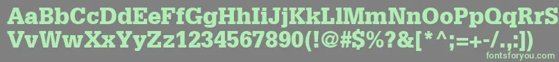 GlyphaLt75Black Font – Green Fonts on Gray Background