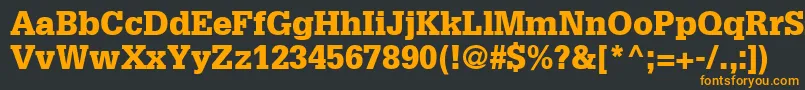 フォントGlyphaLt75Black – 黒い背景にオレンジの文字