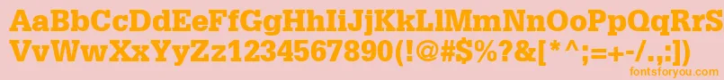 GlyphaLt75Black Font – Orange Fonts on Pink Background