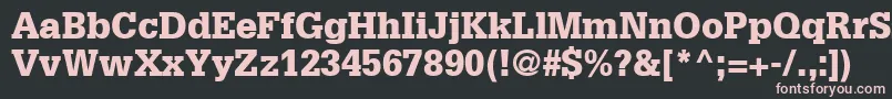 GlyphaLt75Black-fontti – vaaleanpunaiset fontit mustalla taustalla