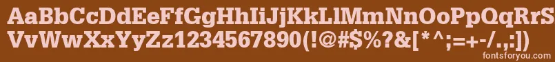 GlyphaLt75Black-fontti – vaaleanpunaiset fontit ruskealla taustalla