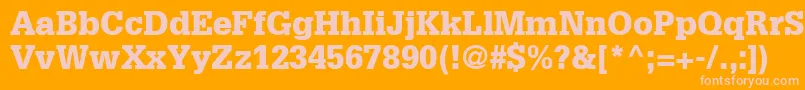 GlyphaLt75Black-Schriftart – Rosa Schriften auf orangefarbenem Hintergrund
