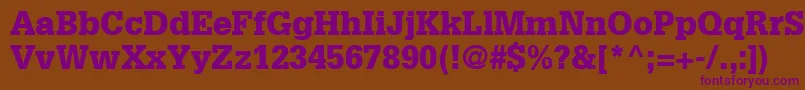 GlyphaLt75Black Font – Purple Fonts on Brown Background