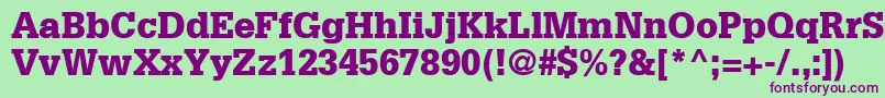 GlyphaLt75Black Font – Purple Fonts on Green Background