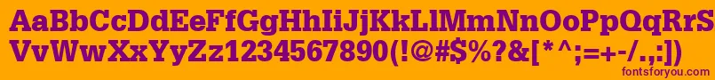 GlyphaLt75Black Font – Purple Fonts on Orange Background
