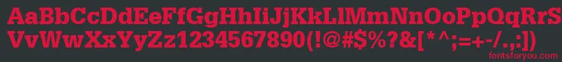 GlyphaLt75Black Font – Red Fonts on Black Background
