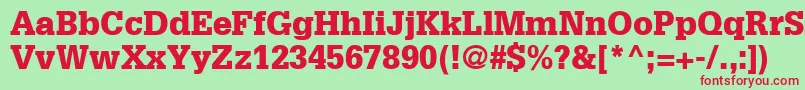GlyphaLt75Black Font – Red Fonts on Green Background