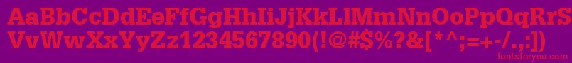 GlyphaLt75Black-fontti – punaiset fontit violetilla taustalla