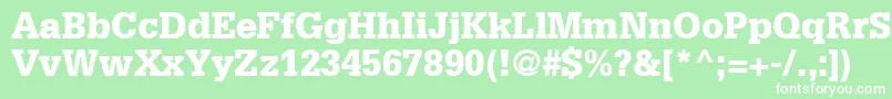 GlyphaLt75Black Font – White Fonts on Green Background