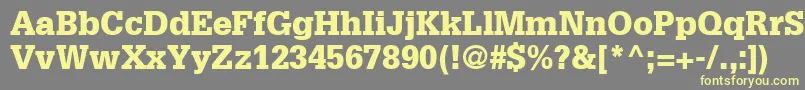 GlyphaLt75Black-fontti – keltaiset fontit harmaalla taustalla