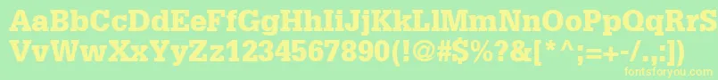 Шрифт GlyphaLt75Black – жёлтые шрифты на зелёном фоне