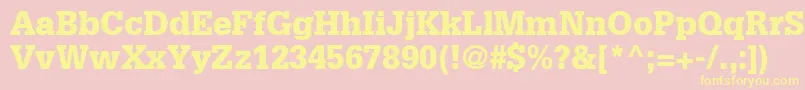 GlyphaLt75Black Font – Yellow Fonts on Pink Background