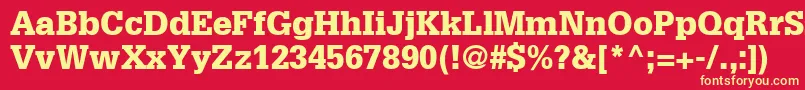GlyphaLt75Black Font – Yellow Fonts on Red Background